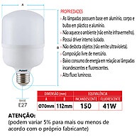 Lâmpada LED Bulbo 30W E27 3000K Bivolt: Iluminação Amarela de Alta Performance - imagem 2