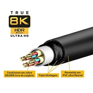 Cabo DisplayPort Premium Para Alta Performance, Suporta 8K, UHDTV, Versão 1.4V, 240Hz, Ultra High Speed 32,4Gbps, 2 Metros, Preto, DP1420, ELG - imagem 2