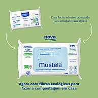 Toalhas Umedecidas Mustela Compostáveis – Limpeza Suave Sem Perfume - imagem 2