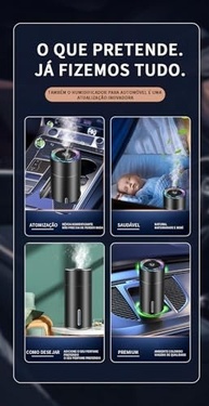 Umidificador de Ar Ultrassônico 260ML LED: Difusor de Perfume e Purificador com Partida Automática para Carro (Preto) - imagem 5