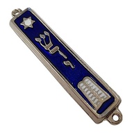 Mezuzá Judaica com Pergaminho - Dez Mandamentos em Esmalte Azul - 3,5" - Presente Judaico Elegante - imagem 5