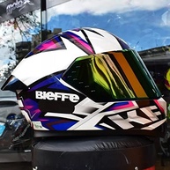 Capacete Bieffe B12 KF Branco Pérola Roxo Tam 58 + Viseira: Estilo e Segurança - imagem 5