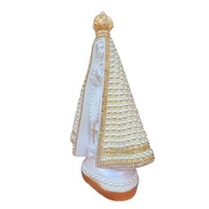 Imagem Nossa Senhora Aparecida Decorada com Pérolas 27cm - Manto com Strass e Pérolas - imagem 3