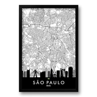 Quadro Mapa Urbano São Paulo 40x60cm - Decore com Personalidade - imagem 2