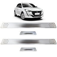 Soleira Cromado Escovado Personalizada Peugeot 208 (2013-2024) - Estilo e Proteção Antiderrapante - imagem 2