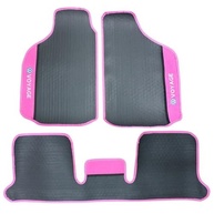 Tapete Automotivo Voyage G1 a G8 Rosa 3 Peças Borracha e Carpete Personalizado - imagem 3