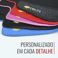 Tapete Automotivo Borracha Celta 2000-2016 3 Peças Grafite Personalizado - imagem 4