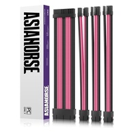 AsiaHorse Cabos de Extensão PSU 16AWG Personalizados: Estilo e Performance para seu PC (Preto-Rosa) - imagem 2