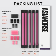 AsiaHorse Cabos de Extensão PSU 16AWG Personalizados: Estilo e Performance para seu PC (Preto-Rosa) - imagem 3