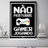 Quadro Decorativo Não Perturbe Gamer - Autoadesivo para Cômodo de Jogos - imagem 4
