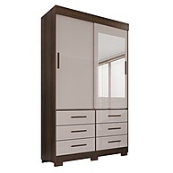 Guarda-Roupa Luana 2 Portas e 6 Gavetas com Espelho e Pés - imagem 2