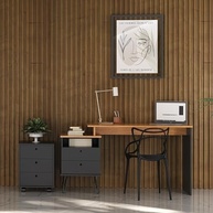 Escrivaninha Industrial com Regulagem de Tamanho | Design Moderno com Pés de Metal e 2 Gavetas - imagem 5