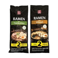 Kit 2 Ramen Tonkotsu + Missô, Macarrão Lamen Japonês com Caldo Degustação Alfa - Serve 4 pessoas - imagem 1