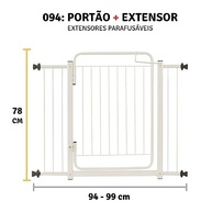 Portão Grade de Proteção Ajustável 94-99cm | Segurança para Pets e Bebês com Extensor - imagem 3