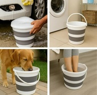 Balde Retrátil Dobrável 10L - Portátil e Versátil para Pets, Limpeza e Atividades Externas - imagem 4