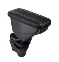 Apoio de Braço Premium Courvin Preto com Costura Branca para Peugeot 208 e 2008 Allure - imagem 1