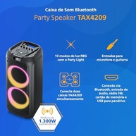 Caixa de Som Bluetooth Philips TAX4209/78: Festa Épica com Graves Potentes e Luzes LED - imagem 3