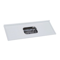 Pia de Cozinha Gelo: Mármore Sintético + Inox 150cm - imagem 1