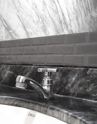 Adesivo para Pia Mármore Silver Black Impermeável - Proteção Elegante e Duradoura - imagem 4