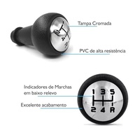 Manopla Bola de Câmbio Esportiva Preta com Detalhe Cromado para Citroën C3, C4 e Xsara Picasso (Manual) - imagem 3