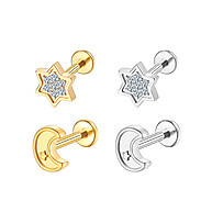 Piercing Aço Cirúrgico Estrela: Kit 2 Unidades - imagem 1
