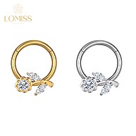 Piercing Argola Flor: Aço Cirúrgico e Zircônia - imagem 1
