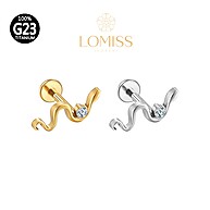 Piercing Helix Conch Labret Titânio PVD Cobra Zircônia – Brilho e Conforto! - imagem 1