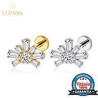 Piercing Labret Meia Flor em Titânio com Zircônia – Seguro e Estiloso - imagem 1