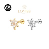 Piercing Labret Titânio com Zircônia Cravejada - Helix Conch - imagem 1