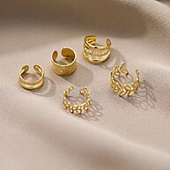 Brincos Geométricos em C para Mulheres – Joias Moda Sem Piercing - imagem 1