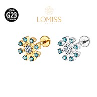 Piercing Titânio Flor Zircônia Azul: Elegância e Segurança - imagem 1