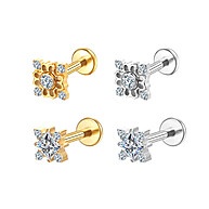 Piercing Titânio PVD com Zircônias: Kit 2 Unidades - imagem 1