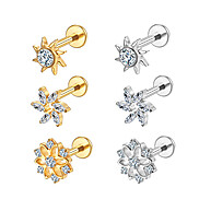 Piercing Titânio PVD Flor: Kit 3 Unidades - imagem 1