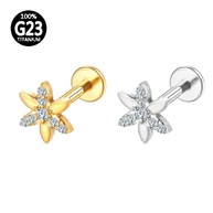 Piercing Titânio PVD Flor Zircônia: Beleza e Segurança - imagem 1