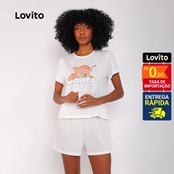 Pijama Feminino Lovito Corações: Conforto e Estilo! - imagem 1