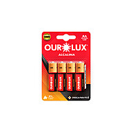Pilhas Alcalinas AA Ourolux: Segurança e Durabilidade em 4 Unidades - imagem 1