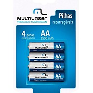 Pilhas Recarregáveis AA Multilaser: Economia e Potência! - imagem 1