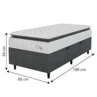Cama Box Baú com Colchão Solteiro Molas Ensacadas City Pillow Top 88x188x64cm Hellen - Conforto e Estilo para seu Quarto - imagem 4