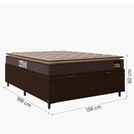 Cama Box Baú Casal com Colchão Pillow Top D33 - Conforto e Armazenamento em 138x188cm - imagem 4