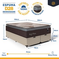 Cama Box Baú Queen 158cm + Colchão Mega Pillow - imagem 2