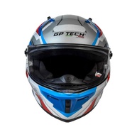 Capacete Moto GP Tech Pilot Hacker Fechado Branco/Azul - Estilo Urbano e Segurança Top - imagem 4