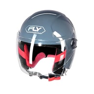 Capacete Moto Aberto Fly New Jet Cinza Brilhante: Estilo e Segurança para Sua Pilotagem - imagem 3