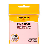 Pima Note Rosa Pastel 76x76mm – Bloco Adesivo Prático com 100 Folhas - imagem 1