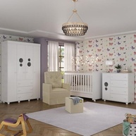 Quarto Completo com Colchão, Poltrona e Puff Pimpolho - Design Moderno e Conforto Total - imagem 3