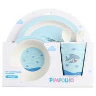 Kit Alimentação Pimpolho 5 Peças - Prato, Tigela, Copo, Garfo e Colher para Bebês - imagem 2