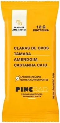Kit 3X: Barra de Proteína Pasta de Amendoim Sem Açúcar Pincbar 50g - imagem 1