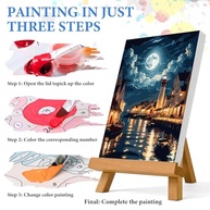 PRASIO Kit Pintura por Números para Adultos - Tela 40,6x50,8cm com Tintas Acrílicas e Pincéis - imagem 5