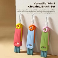 Pincel de Limpeza Tampa Copo 3 em 1 - Escova Multifuncional com Design Rotativo e Cerdas Duras e Macias - imagem 5