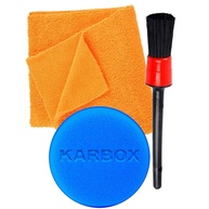Kit Essencial Detalhamento Automotivo Karbox: Pincel, Aplicador e Toalha Microfibra Premium - imagem 1