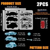 Estênceis de Carro Clássico em Camadas com Pincel - 29x20cm - FINGERINSPIRE - imagem 4